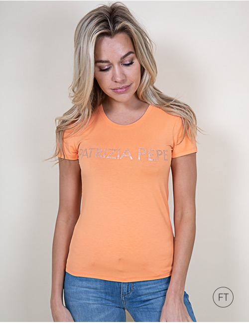 Patrizia Pepe t-shirt korte mouw oranje