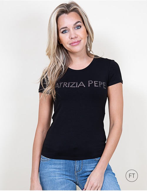 Patrizia Pepe t-shirt korte mouw zwart
