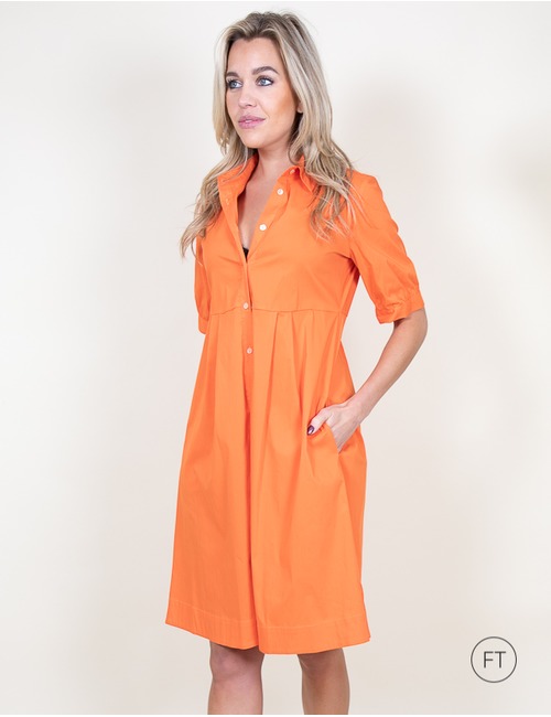 La Camicia kort kleed oranje