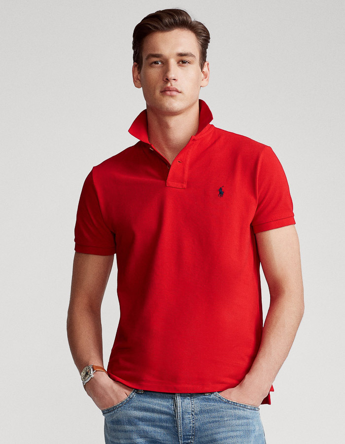 Ralph Lauren custom slim fit polo rood