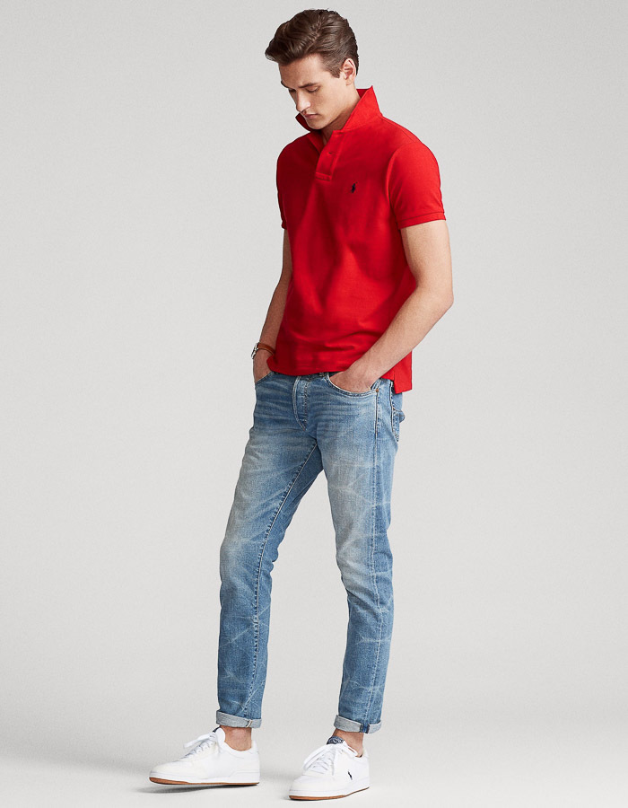 Ralph Lauren custom slim fit polo rood