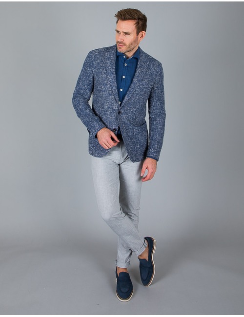7square modern fit blazer blauw