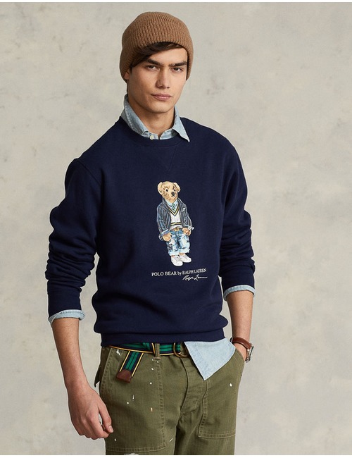Standard Fit Polo Bear Fleece Sweater Blauw