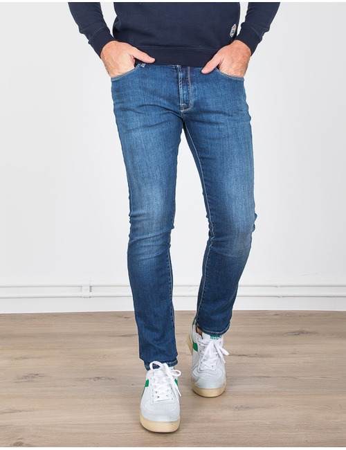Medium blauwe slim fit stretch jeans – ATN01S