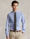 Custom fit gestreept stretch poplin Hemd