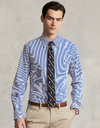 Custom fit gestreept stretch poplin Hemd