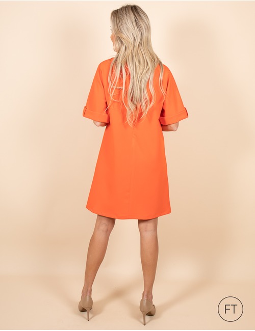 Senso kort kleed oranje
