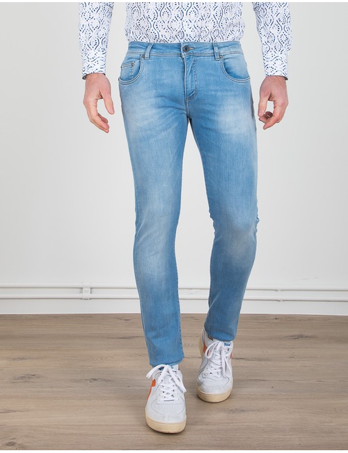 Camouflage slim fit jeans blauw