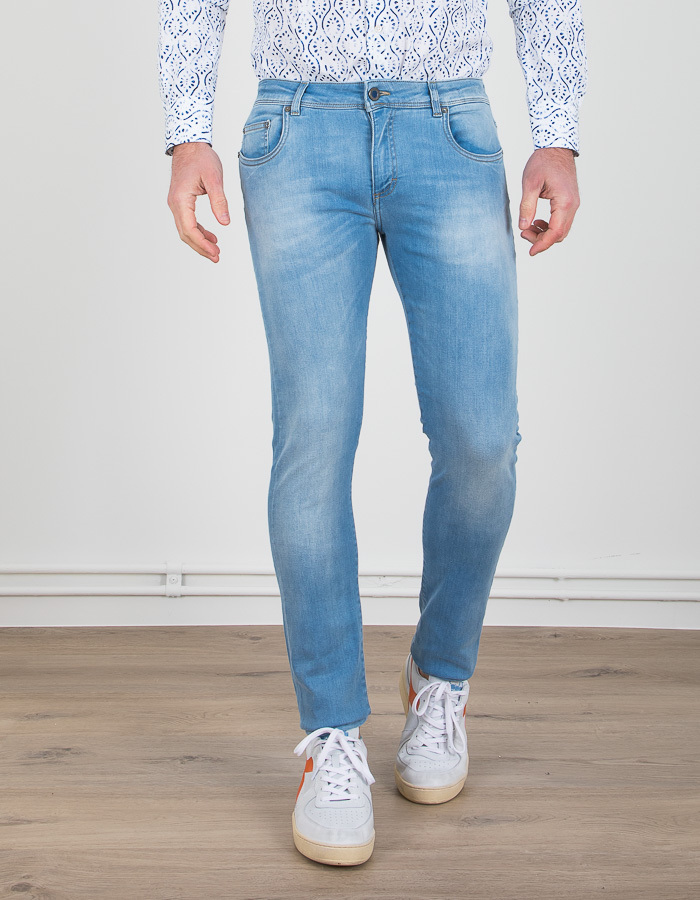 Camouflage slim fit jeans blauw