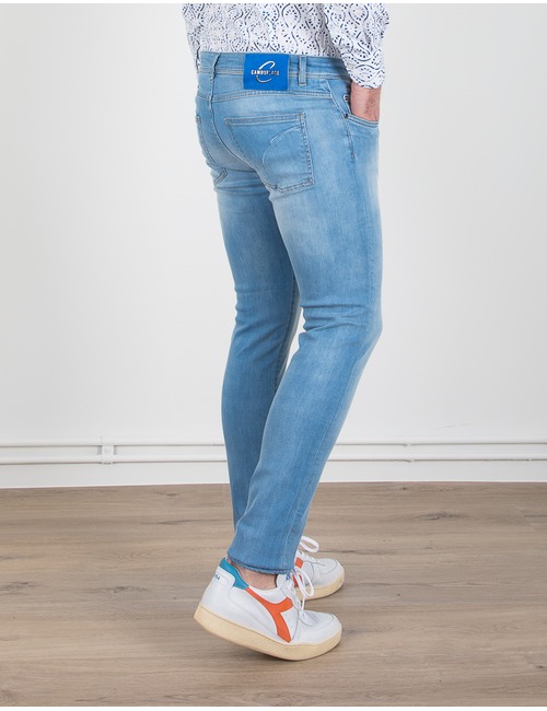 Camouflage slim fit jeans blauw