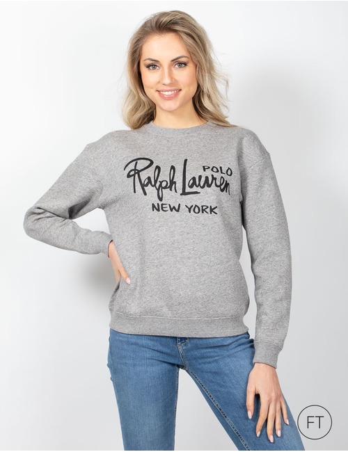 Ralph Lauren Dames lange mouw sweater grijs