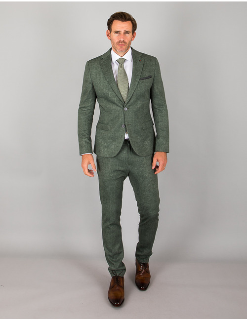 Slim Fit jersey Kostuumvest Groen