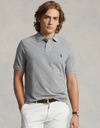 Custom Slim Fit Mesh Polo Lichtgrijs