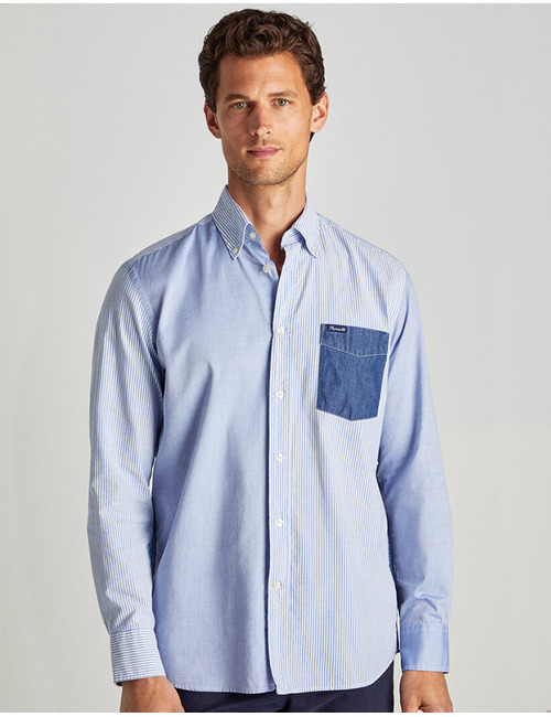 Club Fit Solid and Striped Oxford Shirt