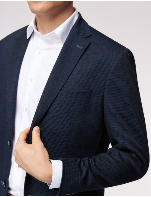 Regular Fit Jersey Blazer Donkerblauw