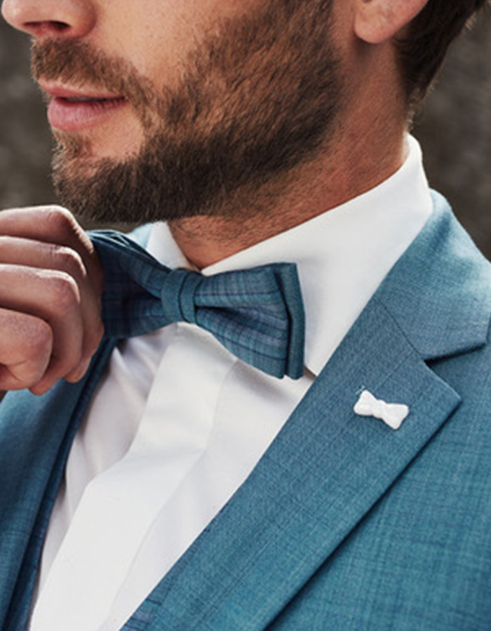  Slim fit driedelig kostuum in turquoise wol 