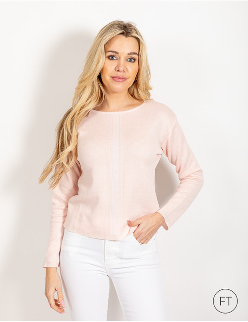 Anne Claire lange mouw pull roze