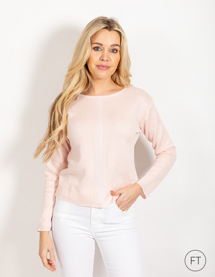 Anne Claire lange mouw pull roze