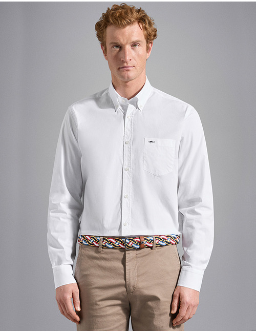 White Cotton Poplin Shirt