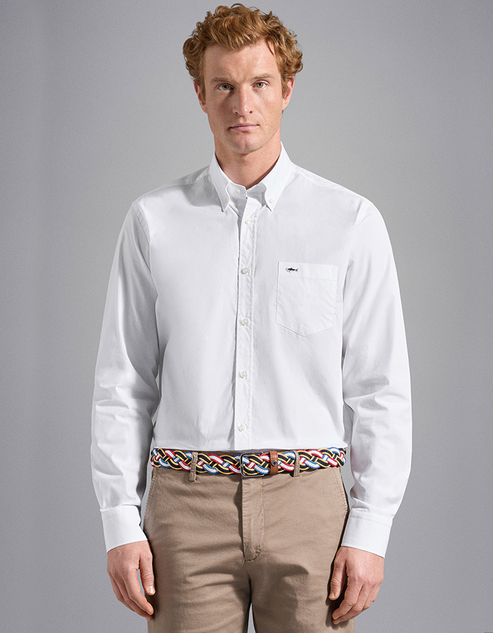 White Cotton Poplin Shirt