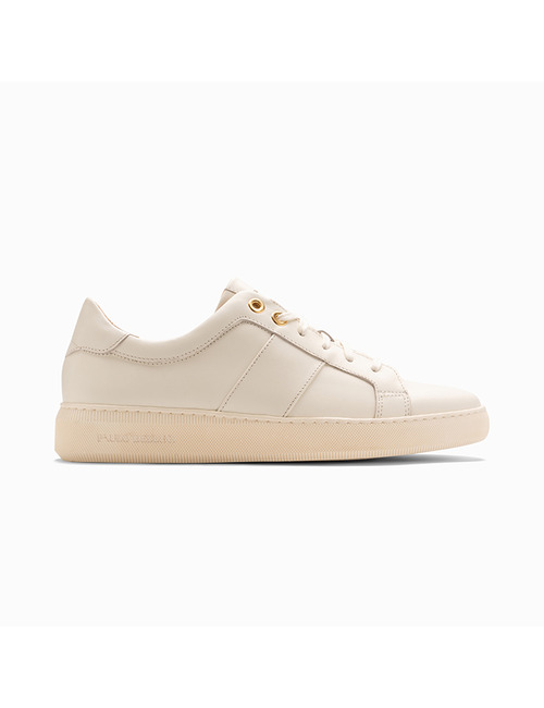 Ivory leren sneaker met uitneembaar voetbed – model Carpi  
