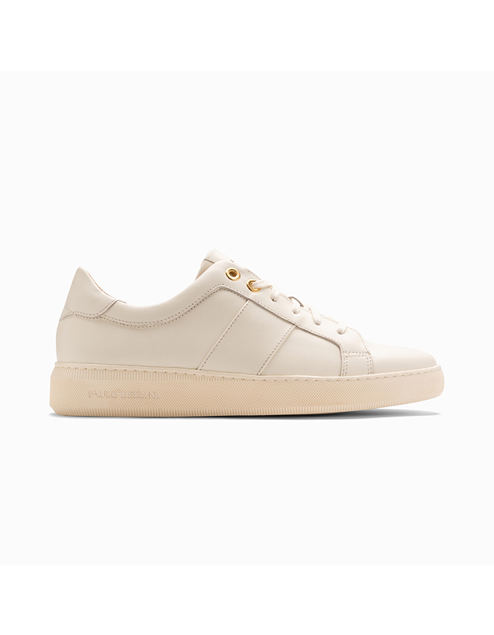 Ivory leren sneaker met uitneembaar voetbed – model Carpi  