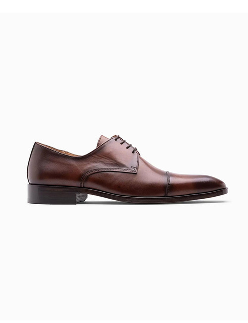 Donkerbruine lederen veterschoen – model Buti  
