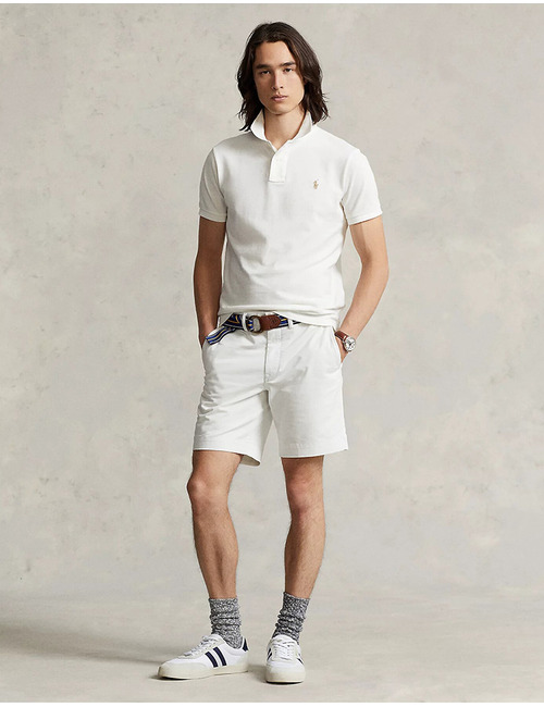 Custom Slim Fit Mesh Polo Ecru