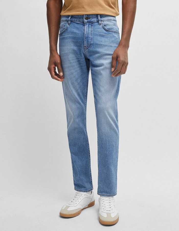 Slim Fit Jeans van superzacht blauw stretchdenim