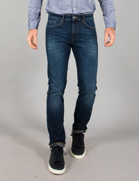 Slim fit Jeans van blauw Italiaans denim met een kasjmieracahtige feel