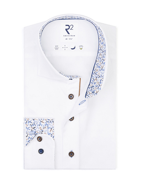 R2 modern fit hemd wit