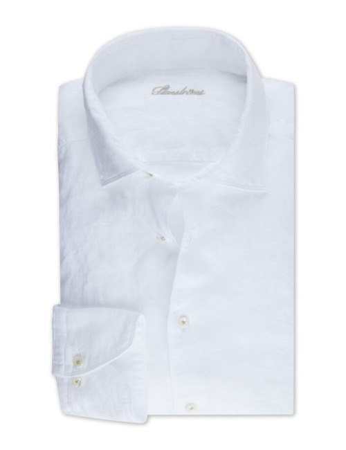 Slimline White Linen Shirt