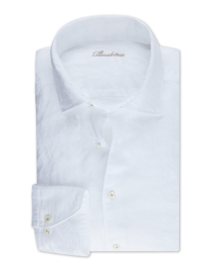 Slimline White Linen Shirt