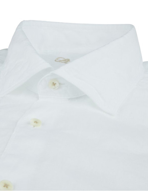 Fitted Body White Linen Shirt