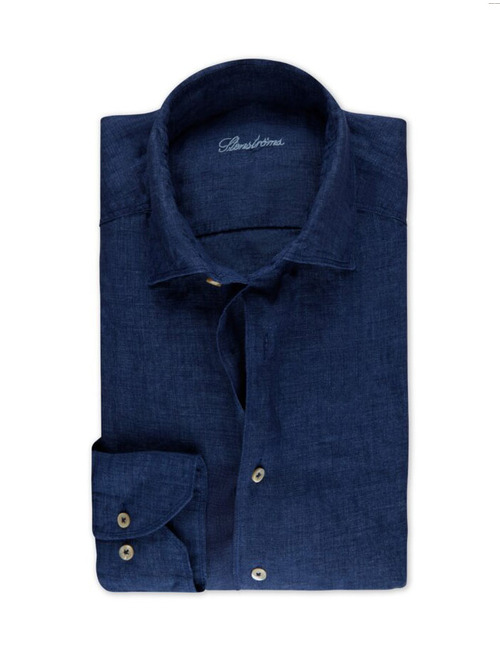 Slimline Blue Linen Shirt