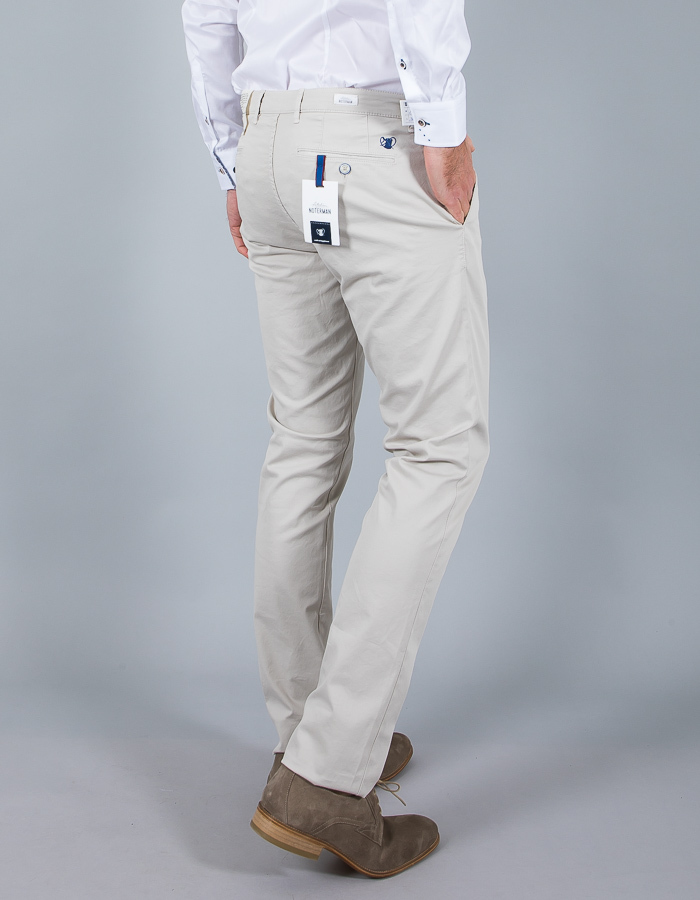 Atelier Noterman slim fit broek ecru