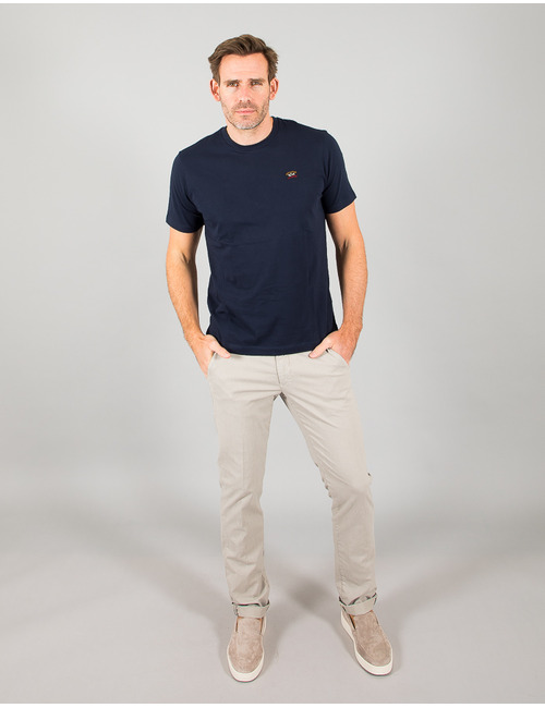 Regular Fit Dark Blue Cotton T-shirt