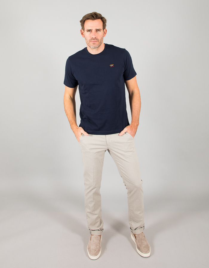 Regular Fit Dark Blue Cotton T-shirt