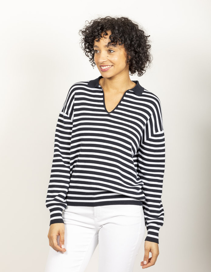 Anne Claire lange mouw pull marine