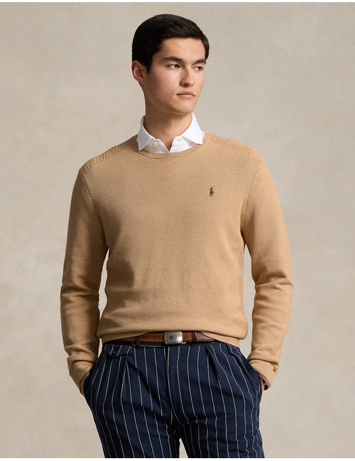 Ralph Lauren pull met ronde hals camel