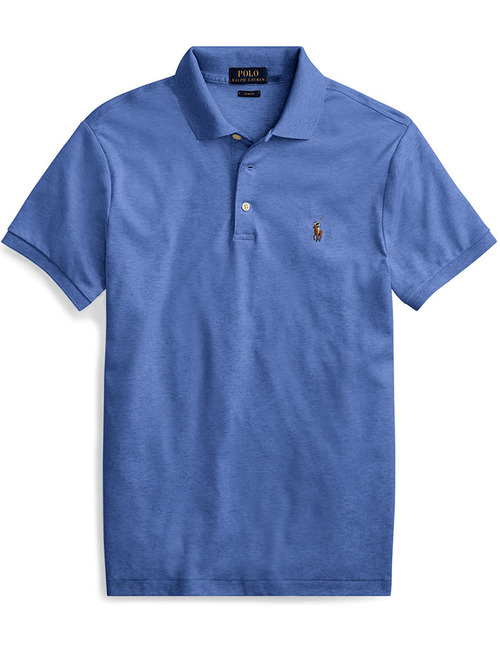 Slim Fit Soft Cotton Polo Blauw